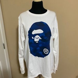 Bape blue camo ape head longsleeve sz xl